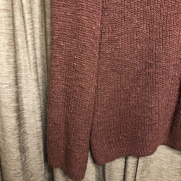 American Eagle Dusty Pink Lace Up Neckline Sweater - Picture 6 of 13